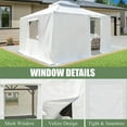 thumbnail image 3 of Domi Outdoor Living Gazebo Accessories 10' x 13' Double Roof Universal Winter Gazebo Cover for Hardtop Gazebos,Enclosed Cover with Sidewalls and Mesh Windows Waterproof (White), 3 of 8