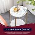 thumbnail image 6 of vhibuon - Side End Table with Black Faux Marble Storage Shelves &amp; Gold Metal Frame  Nightstand for Bedroom  Living Room  or Modern Accent Table, 6 of 9
