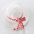 thumbnail image 6 of FRSASU Toddler Kids Girl Summer Bowknot Bowknot Checked Sling Dress with Hat, 6 of 9