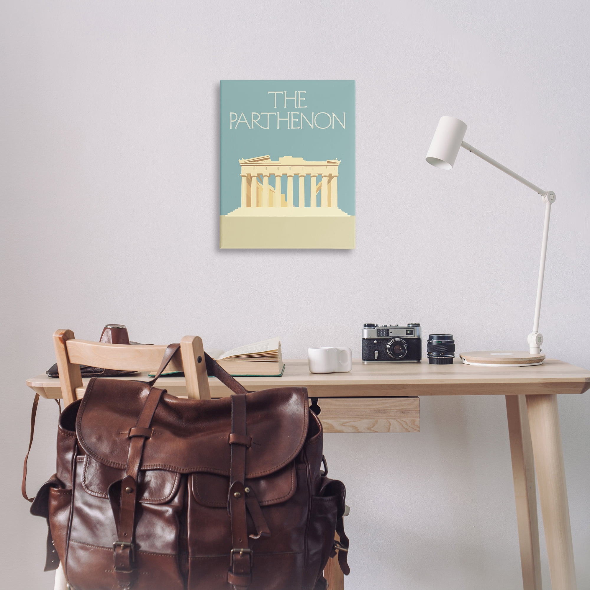 Stupell Industries Parthenon Landmark View Buildings & Architecture Painting Wrapped Canvas Art Print Wall Art, 24 x 30