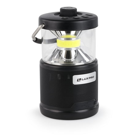 LUXPRO Bright 572 Lumen Rechargeable Bluetooth Speaker Lantern with Device Charging Port