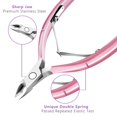 thumbnail image 2 of Cuticle Trimmer with Pusher and Scissors, Remover Professional Durable Pedicure Manicure Tools, Stainless Steel Cuticle Nipper Cutter Clipper Nail Tools (Pink Pusher), 2 of 3