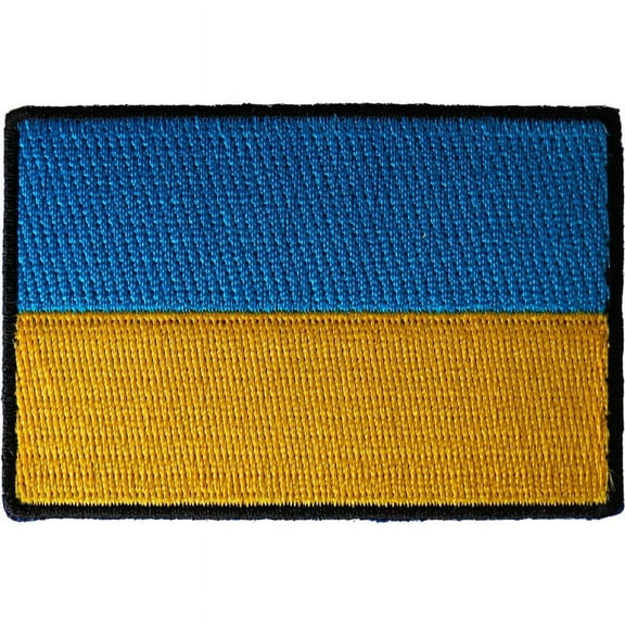 Patch, Embroidered Patch (Iron-On or Sew-On), Ukraine Ukrainian Flag Patch, 3" x 2"