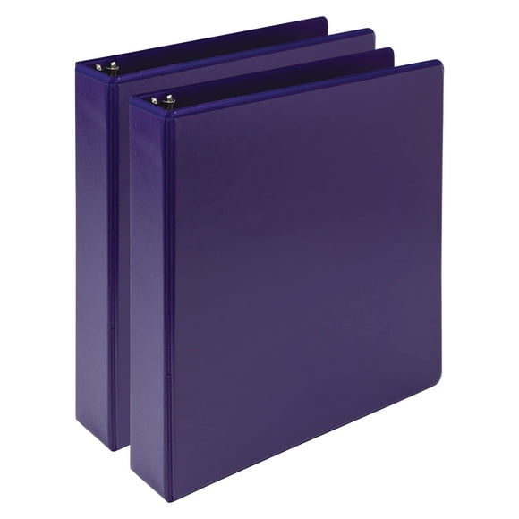 Samsill Anneau Rond Durable à Base de Plantes 1.5 Pouces Fabriqué aux États-Unis Classeur Écologique Certifié Biobasé 2 Pack Violet
