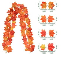 DAMAI Hanging Plant,Fake Foliage Autumn Leaves Garland,5.7Ft Artificial Maple Leaf Vine,for Home Garden Hotel Wedding Party,Fall Leaves Vines For Thanksgiving Holloween Festivals Decor