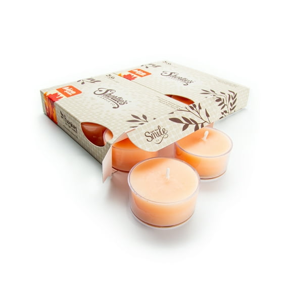 Autumn Splendor Tealight Candles Multi Pack - 12 Orange Premium Scented Tea Lights - Essential Oils - Shortie's Candle Company