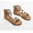thumbnail image 6 of Women's Bohemian Flat Roman Sandals - Thin Strap Gladiator Sandals with Back Zipper, 6 of 20