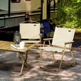 thumbnail image 2 of Outsunny Set of 2 Folding Camping Chair, Portable Armchairs, Beige, 2 of 10