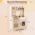 thumbnail image 3 of Costway Kids Play Kitchen, Wooden Pretend Kitchen Playset with Rattan Doors, Stoves Yellow, 3 of 10