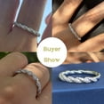 thumbnail image 3 of Flydeer 925 Sterling Silver 5A Zirconia 18K Plated Infinity Twisted Stackable Wedding Ring Eternity Band for Women Her Silver Size 7, 3 of 9