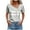 Gray, variant on Womens Tops Plus Size under $10 Short Sleeved V-Neck Stripe Printed Button Shirt Casual T-shirt Wine XXL