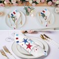 thumbnail image 3 of Cloth Napkins Set of 2 - 20x20 Inches, Independence Day Washable Reusable Table Napkins, 4th of July Red Blue Striped Stars Patriotic Soft Absortbent Dining Napkin for Party Wedding Hotel Restaurant, 3 of 9
