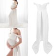 thumbnail image 5 of Kloware Maternity Off Shoulder Chiffon Gown Maxi Photography Dress for Photo, 5 of 8
