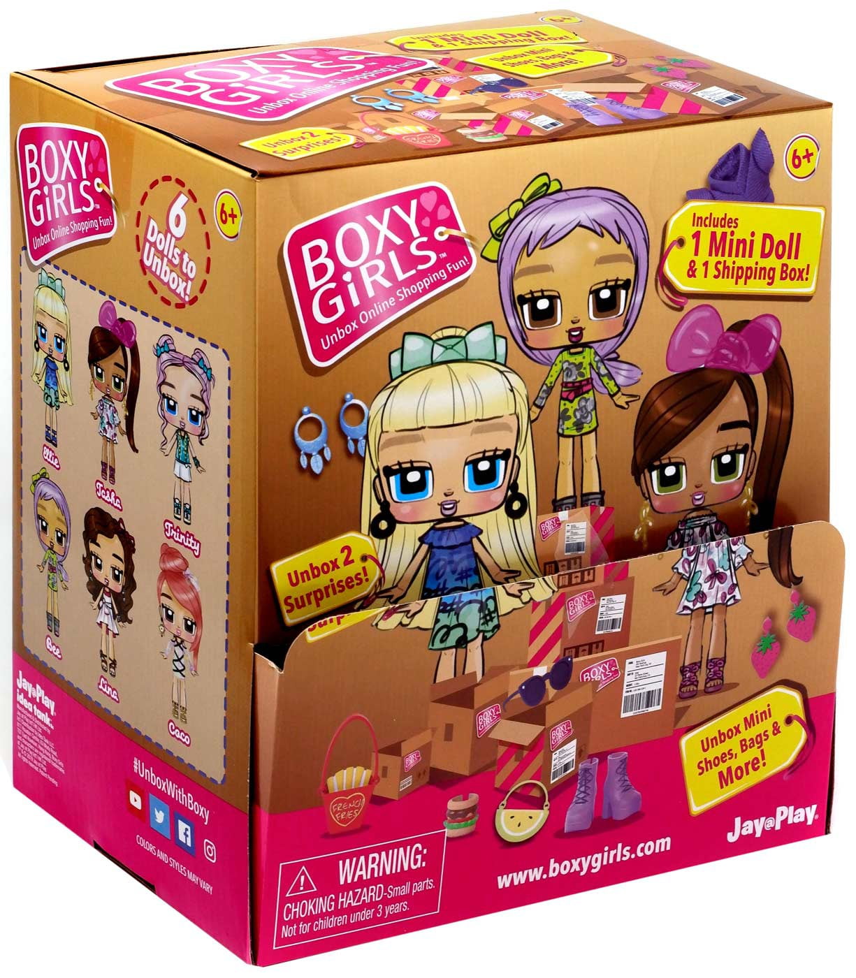 Boxy Girls MINI BOX CRATE Mini Doll & Pet 8 Lot Of 2 Shipping Boxes 