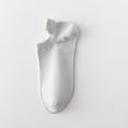 thumbnail image 2 of CNEJRHG 1Pair Women Ribbed Cuff with Grip No Show Socks Heel Tab Anti Slip Liner Crew Socks Stretch Low Cut Casual Invisible Ankle Socks Grey, 2 of 3