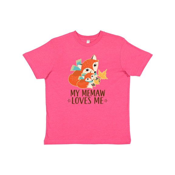 Inktastic Memaw Loves Me Fox Gift Youth T-Shirt