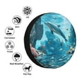 thumbnail image 3 of Bingfone Underwater Dolphin Scene Spare Tire Cover Weatherproof Universal Wheel Protectors for RV Camper Travel Trailer SUV Truck-14 inch, 3 of 8