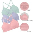 thumbnail image 4 of Livona Racerback Training Bra for Girls- 3 Pack Seamless Sports Bra, Padded Everyday Bra Bralette,Crop Cami Tank Top (6-14), 4 of 6
