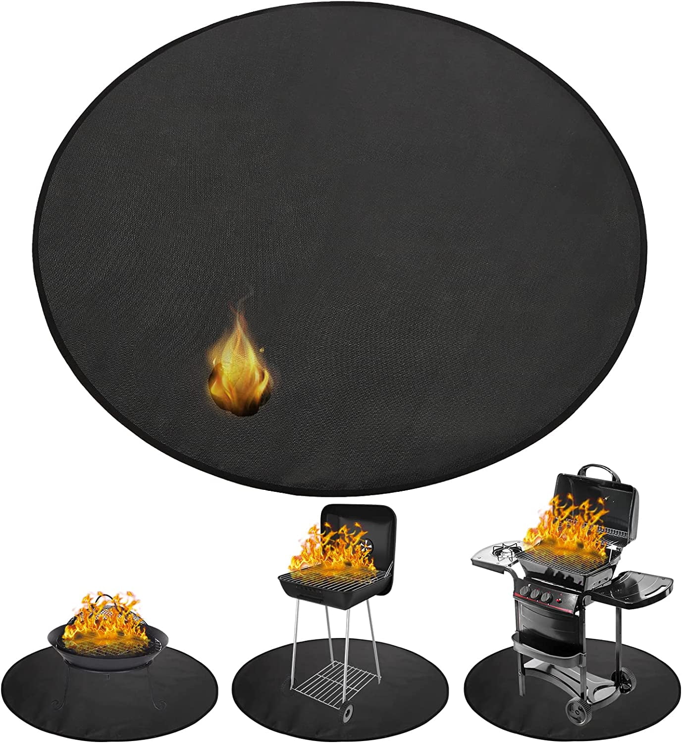 Under Grill Mat Fire Pit Mat,38in Grill Mats for Outdoor Grill Deck