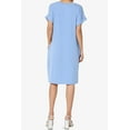 thumbnail image 2 of TheMogan Robe T-Shirt à Manches Courtes Col en V avec Poche pour Femmes Grande Taille, 2 of 6