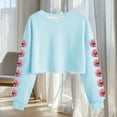 thumbnail image 3 of Camisetas de Manga Larga de las Mujeres Moda Impresa Suelta Casual Cuello Redondo Suéter Deportivo Top Se Ajusta Fiel Al Tamaño, 3 of 5