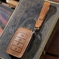 thumbnail image 3 of Leather Car Remote Key Fob Cover Case For Genesis G70 G80 G90 2021 2022 Brown, 3 of 10