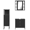 thumbnail image 6 of vidaXL 3 Piece Bathroom Cabinet Set Black Engineered Wood, 6 of 11
