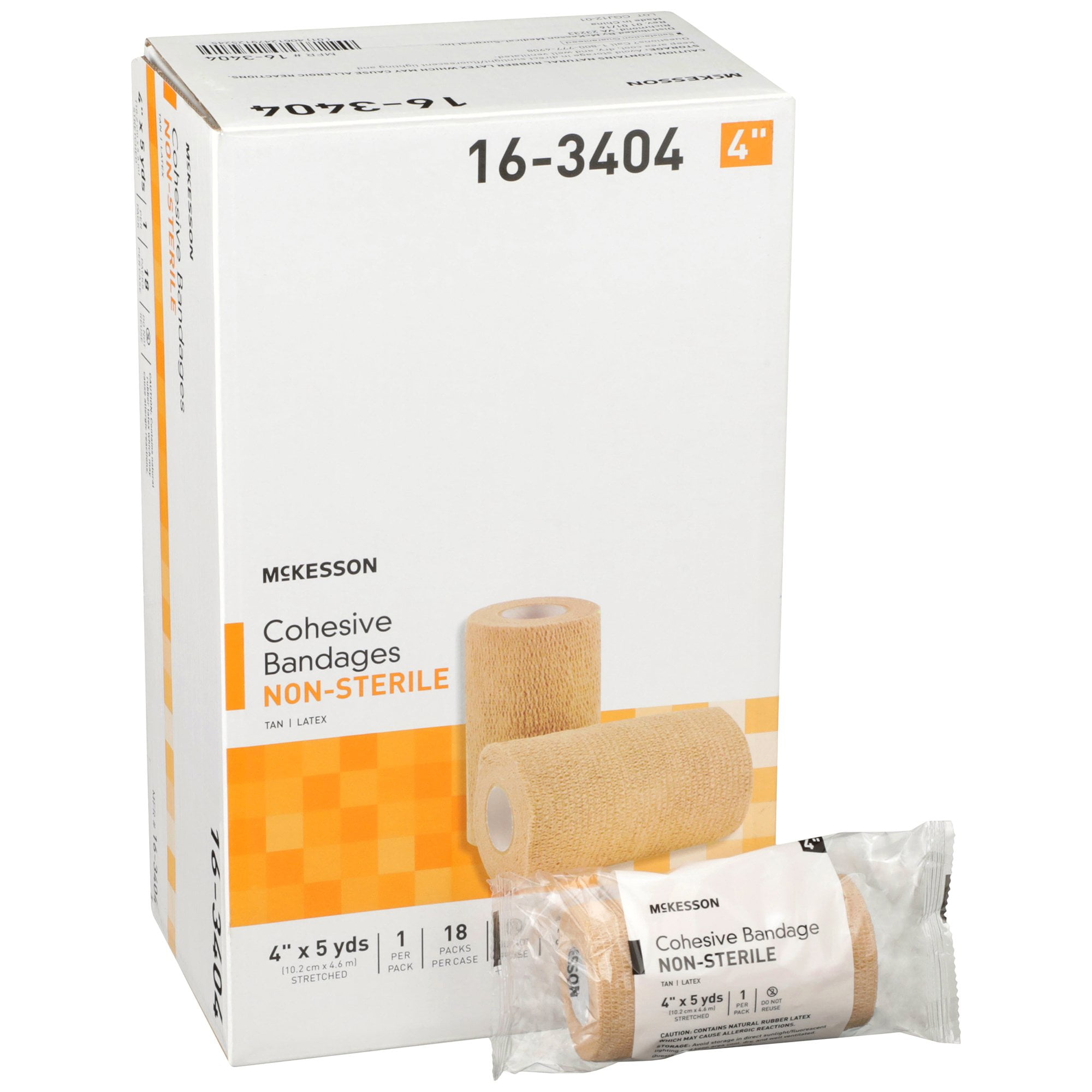 McKesson Cohesive Bandages, SelfAdherent Compression Wrap, 4 in x 5 yd