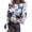 Sky Blue, variant on Women’s Long Sleeve Crew Neck Top with Butterfly and Star Print Casual Slim Fit Ribbed Pullover Blouse for Daily Wear Blue L