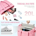thumbnail image 4 of Gocvo Tote Bag for Women, Large Capacity Lightweight Puffer Bag, Waterproof Shoulder Bag for Women for Daily Travel, Gym, Work(Pink), 4 of 9