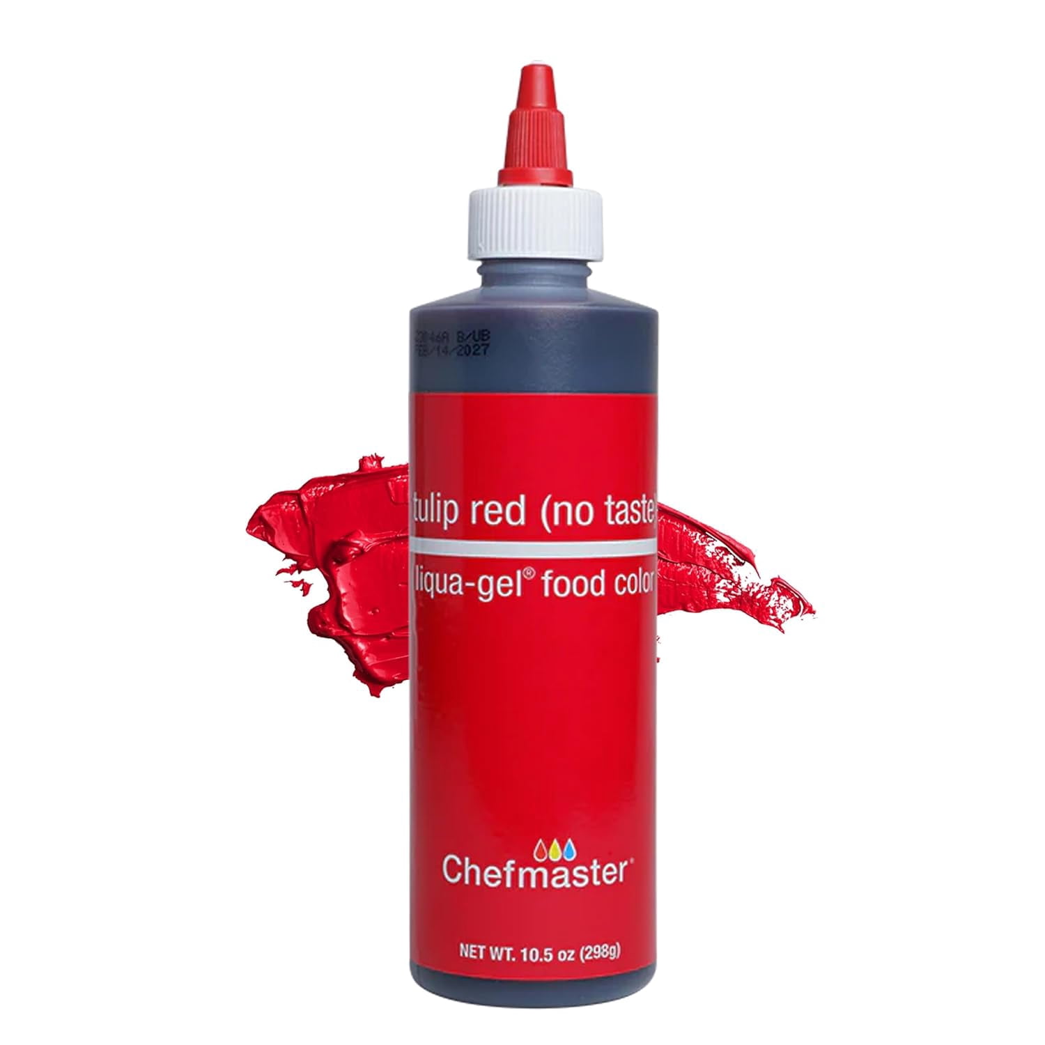 Chefmaster Tulip Red Liqua-Gel Food Coloring | Vibrant Color | Professional-Grade Dye for Icing, Frosting, Fondant | Baking & Decorating | Fade-Resistant | Easy-to-Use | Made in USA | 10.5 oz