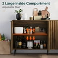 thumbnail image 4 of Semiocthome Sideboard Storage Cabinet with 4 Fluted Doors and 2 Shelves, Kitchen, Dining Room, Walnut, 4 of 9