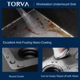 thumbnail image 2 of TORVA 32x19x10 inch Undermount Kitchen Sink 16 Gauge Nano Coating Bar Workstation Sink with Bamboo Cutting Board, 2 of 5
