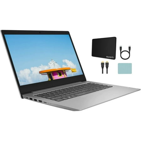 Lenovo IdeaPad 1 Notebook Laptop Computer - 14 inch HD 1366x768 - Intel Pentium Silver N5030 Quad-core (4 Core) - 4GB RAM, 256GB SSD, Windows 11, Platinum Gray + Mazepoly Accessories