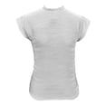 thumbnail image 4 of T Shirts For Women Womens Tops Short Sleeved Half High Collar Textured Wavy Solid Color Top T Shirt, 4 of 7