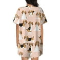 thumbnail image 3 of Kdxio Beagle Dog On Brown Print Pajamas Sets for Women Short-Sleeved Pjs with Lounge Shorts Two Piece Sleepwear S-4XL, 3 of 8