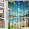 thumbnail image 6 of Orinice Summer Beach Shower Curtain Tropical Ocean Colorful Drink Palm Tree Leaves Floral Blue Sky Starfish Shell Bathroom Decor Fabric Curtains with Hook  69x72, 6 of 7