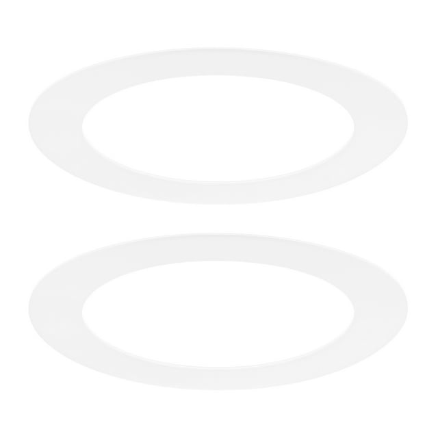 Uxcell 2-Pack Anillos Goof para Luces Empotradas de 5", 4.5" ID 6.3" OD Anillo de Recorte de Plástico Duradero Montaje al Ras Blanco