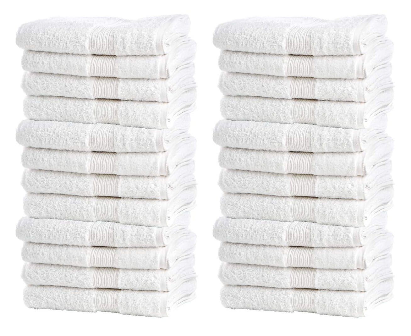 Living Fashions Bulk Spa White Wash Cloths 24 Pk 12” x 12” Thick