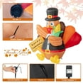 thumbnail image 6 of HiiKaa 5 FT Thanksgiving Turkey Inflatables Outdoor Decorations,Blow Up Turkey with Pilgrim Hat Sitting on Santa Decor,Built-in 7 LED Lights Thanksgiving & Christmas Inflatable for Yard Garden, 6 of 9