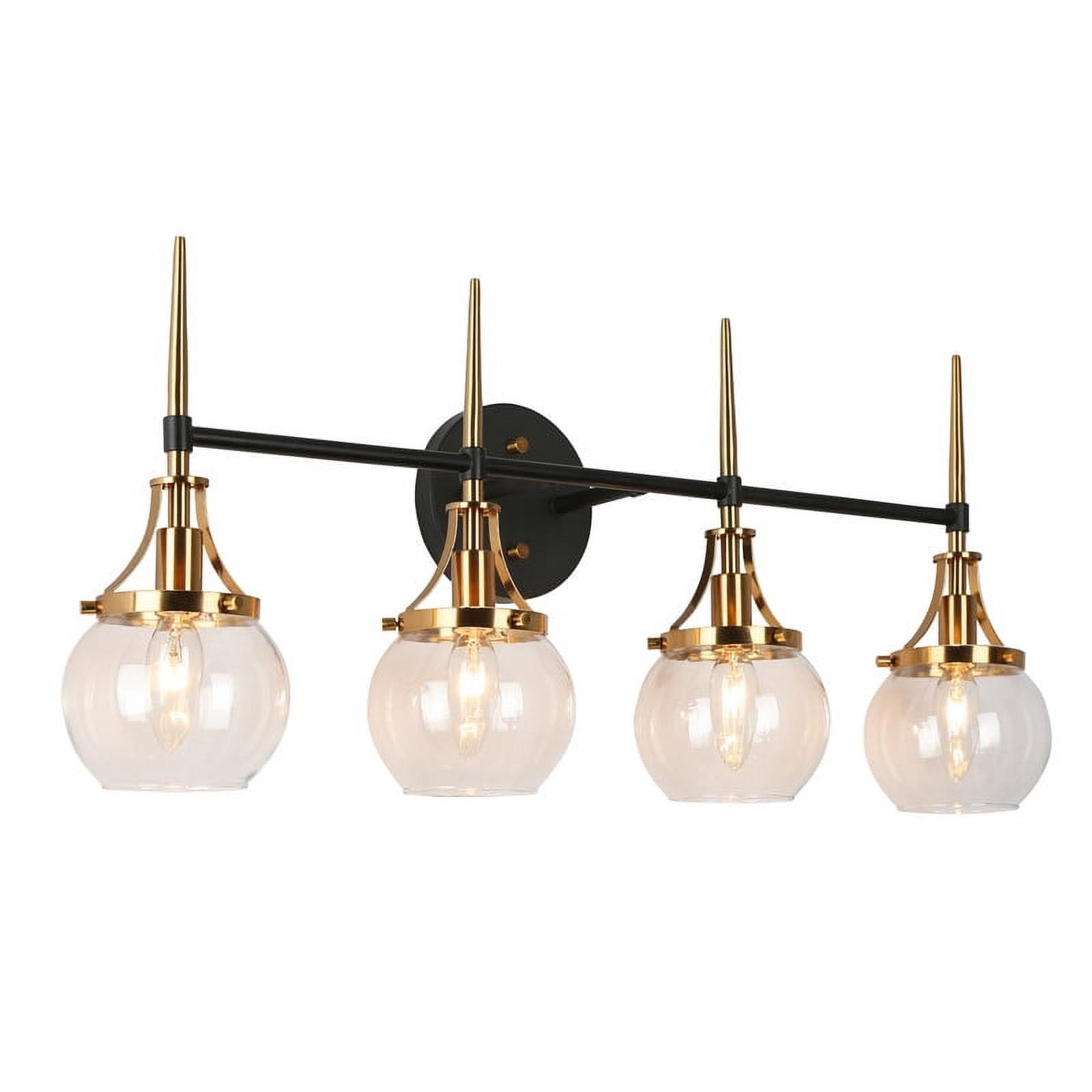 LNC Capensis 7.1-in 4-Light Matte Black LED Modern/Contemporary Vanity Light