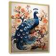 thumbnail image 2 of Designart "Peacock'S Colors In The Flowers" Animals Peacock Floater Framed Canvas Art Print, 2 of 5