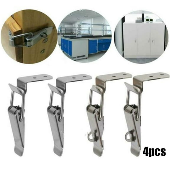 4Pc 90° Stainless Steel Spring Loaded Draw Toggle Latch Clamp Clip Set