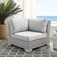 thumbnail image 1 of Modway Conway Fauteuil d'Angle d'Extérieur Moderne en Rotin et Tissu, Gris Pâle, 1 of 10