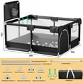thumbnail image 4 of Babyeap Baby Playpen, Play Yard, Toddlers Playards, 50"x50" Infant Travel Fence with Basket, Black, 4 of 8