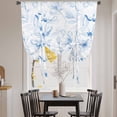 thumbnail image 3 of Blue Flower Balloon Curtains for Living Room/French Door, Watercolor Floral Botanical Line Drawing Print Tie Up Curtains 63 Inch Length Energy Saving Kitchen Curtains Shades for Windows 42"x63", 3 of 8