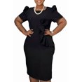 thumbnail image 1 of Womens Elegance Audrey Hepburn Style Ruched 3D Flower Short Sleeve Pencil Dress, 1 of 8