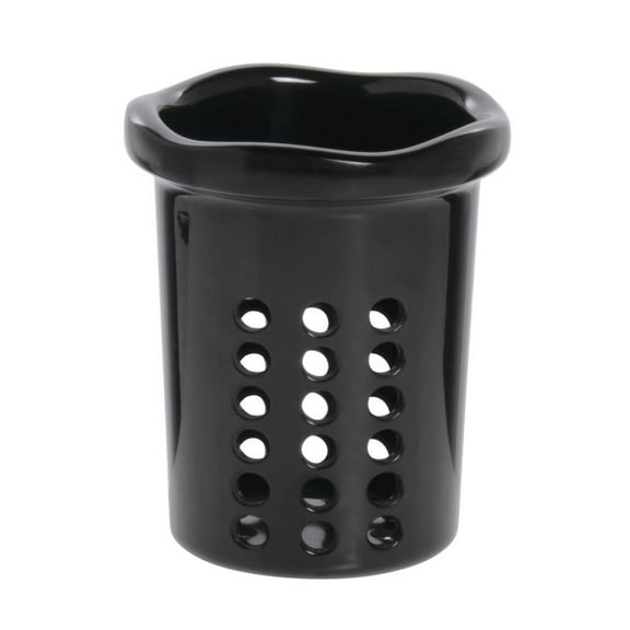 HUBERT® Perforated Bain Marie Black Melamine Curveware Pan - 4 11/16" Dia x 5 1/2" D