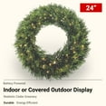 thumbnail image 3 of Charm Tree C16 W41632024C 24 in. Wreath Cedar 70 LED Warm White Lights Battery Operation, 3 of 4