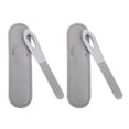 thumbnail image 1 of TABLZONE 2 Sets Travel Size Nail File Nail Buffer With Fake Covers For Manicure Tool Silver, 1 of 7